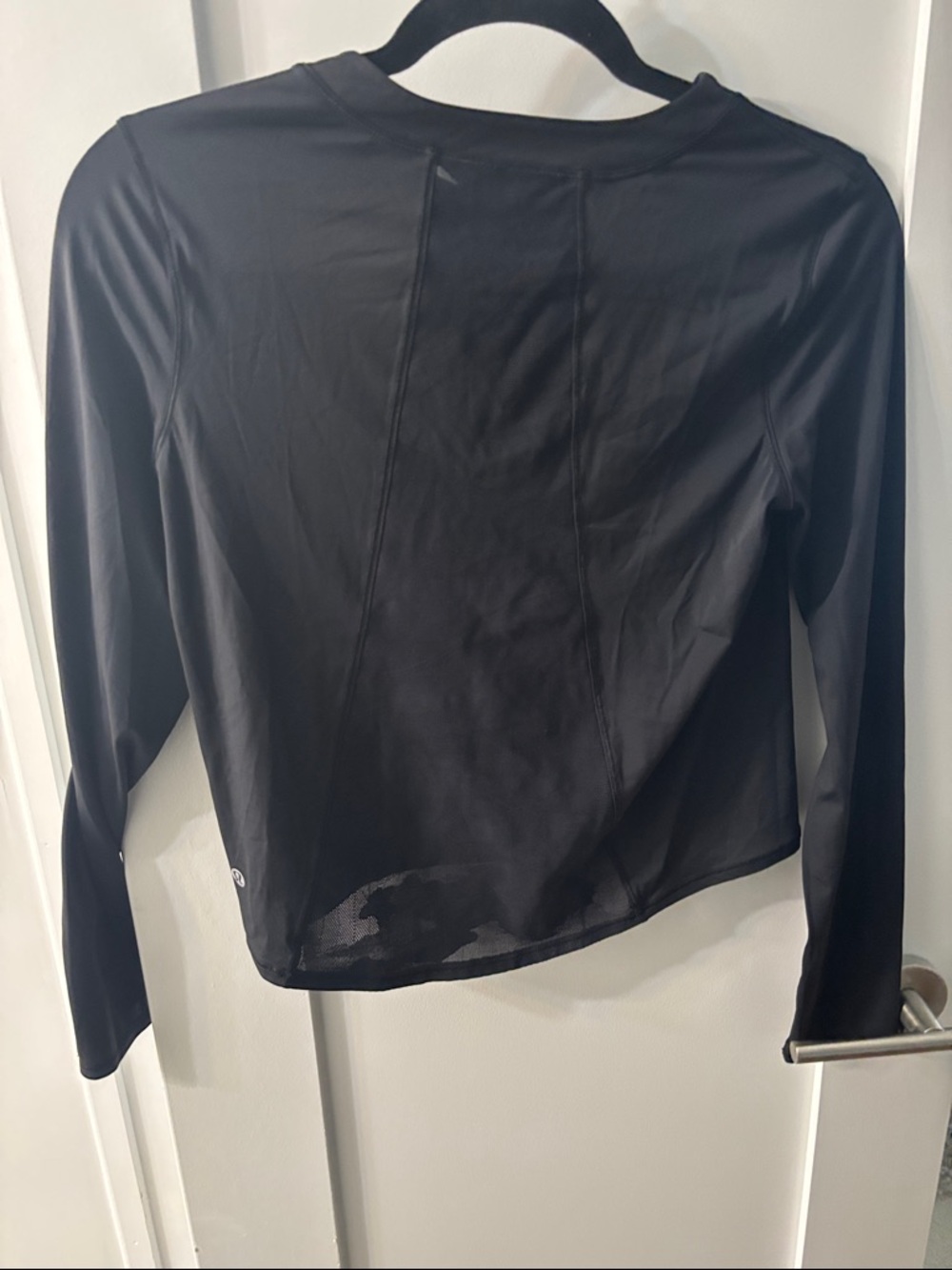 lululemon athletica Black Long-Sleeve Crew Top with lace detailing